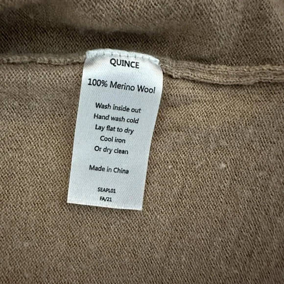Quince Sweater Cardigan Womens Medium Brown Merino Wool Open Front Longline - Picture 4 of 9